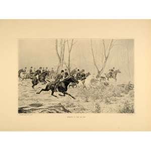   Richard Goubie Woods Hunting Compiegne Horse   Original Halftone Print