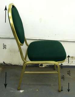 Lot 10 Shelby Williams Green Banquet Chair Restaurant Gold Padded Seat 