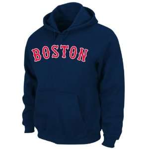 Boston Red Sox Sweatshirt Navy NX Flock Hooded Fleece Pullover 