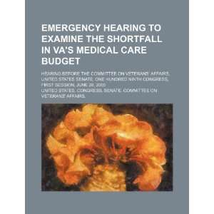  Emergency hearing to examine the shortfall in VAs medical 