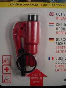 Red ResQMe Keychain Rescue Tool Seatbelt Cutters  