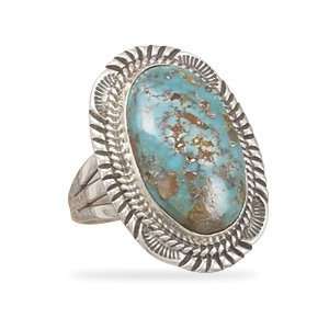 Native American Handcrafted Ring Freaturing Chinese Turquoise Size 9 