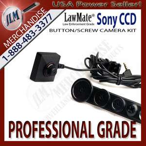 LawMate BU 18 Police Grade Color CCD 550 TVL Button Screw Cam Camera 