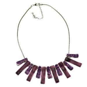  Sheena Silver Purple Collar Necklace Jewelry