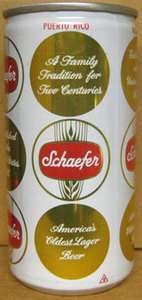 SCHAEFER BEER 10oz CAN for PUERTO RICO, Lehigh Valley, PENNSYLVANIA 