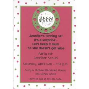  ShhhFuschia with Dots Invitation Health & Personal 