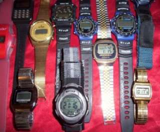 HUGE Lot Of SEVENTEEN LCD Quartz Watch Watches ~ LOOK  