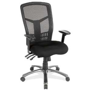  Cool Mesh High Back Chair with Fabric Seat and Aluminum 