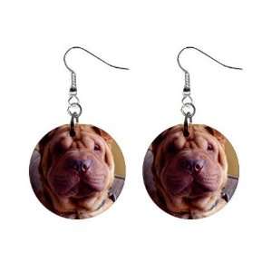  Sharpei 9 Button Earrings A0765 