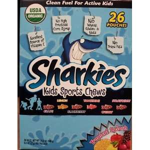 Sharkies Kids Sports Chews Organic Gums Tropical Splash (26 Pouches 