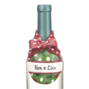  Personalized Wine Collar   Polka Dot Bow Christmas 