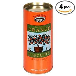 Norfolk Manor Pure Butter Orange Biscuits, 7 Ounce Canister (Pack of 4 