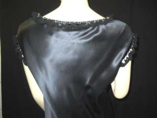NWT NINA RICCI Black Crochet Silk Dress 40 8 $2390  