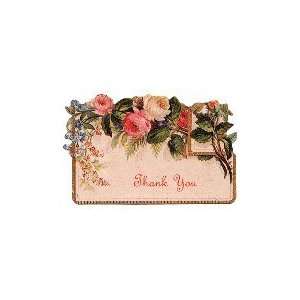  6 Victorian Roses Thank You Reproduction Blank Note Cards 