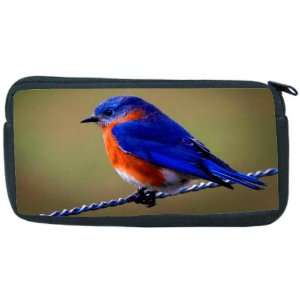  Blue and Orange Bird Neoprene Pencil Case   pencilcase 