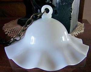 ANTIQUE OIL LAMP SMOKE BELL 7 7/8  WIDE   FLUTED EDGES  