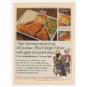  1968 Swanson Fried Chicken Dinner Apple Peach Slices Print 