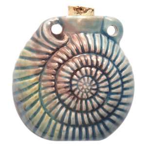   Raku Glazed Seashell Bottle Pendant, 42mm Arts, Crafts & Sewing