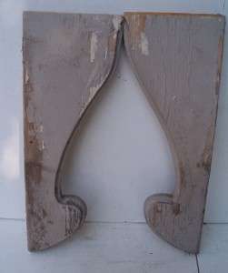 PAIR OF PAINTED SHABBY N CHIC PINE CORBELS / BRACKETS  