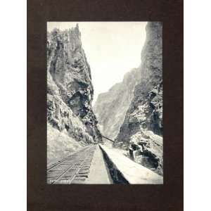  1904 Royal Gorge Colorado Rocky Mountains Train Track 