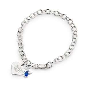  Personalized Girls Sept. Birthstone Angel Bracelet Gift 