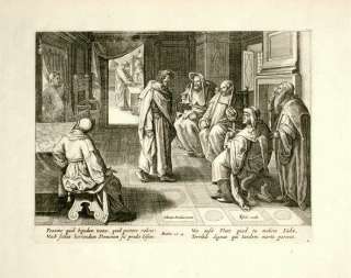 RELIGIOUS ANTIQUE PRINT JUDAS   PRIESTS Stradanus 1674  