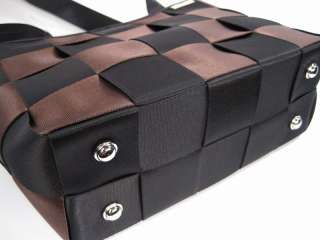 SEATBELT black chocolate brown checkered PURSE hand bag seat belt gift 
