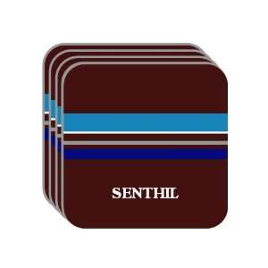 Personal Name Gift   SENTHIL Set of 4 Mini Mousepad Coasters (blue 