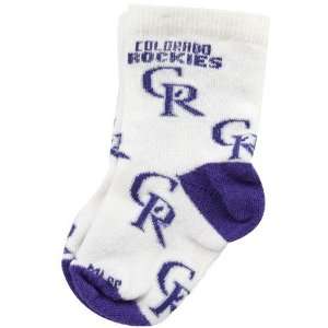  Colorado Rockies White Infant Woven Team Logo Sock Sports 