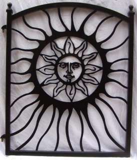 Aztec Sun Garden Gate Fence New Custom Black Metal Art Wrought Iron 
