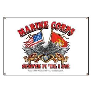  Banner Marine Corps Semper Fi Til I Die 