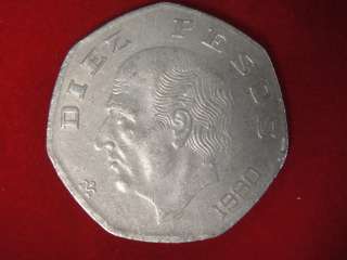 1980 Diez 10 Pesos Mexico Mexican Coin  COOL #  