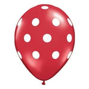  11 Big Polka Dots Red With White Ink [Toy] Toys & Games
