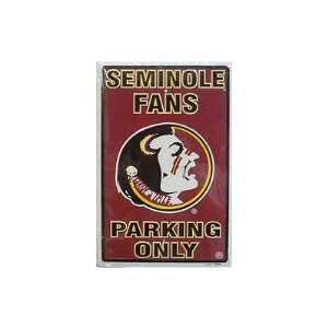  Florida State Seminoles Fans Parking Only NCAA Tin Sign 