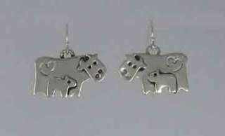 Sterling Silver COW with CALF EARRINGS, FAR FETCHED  