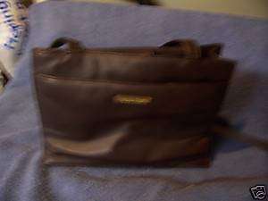 Laura Scott Dark Brown Leather Purse Handbag compartmen  