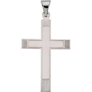 Large Cross In 14kt White Gold Gold and Diamond Source 