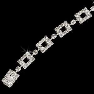    Bridal Jewelry Bracelet Rectangles Crystal Rhinestone Jewelry