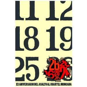 11x 14 Poster. XX Aniversario al cuartel de Moncada poster. Decor 