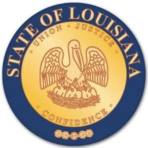  Louisiana State Seal Flag bumper sticker decal 4 x 4 