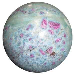  Fuchsite Ball 15 Green Crystal Red Pink Passion Stone Shiny Healing 