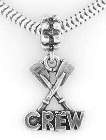 SILVER DANGLE ROWING CREW WITH PADDLES EUROPEAN BEAD  