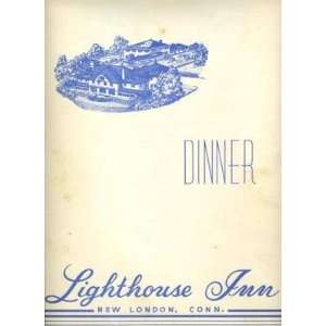  Lighthouse Inn Menu New London Connecticut 1960s 