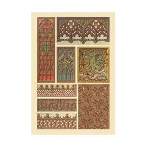  Medieval Woodwork 28x42 Giclee on Canvas