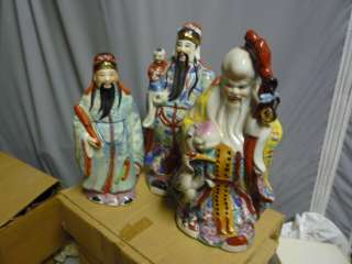   wisemen china porcelain fuk luk sau immortals statues figurines  