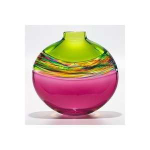  Little River Hot Glass Transparent Vortex Banded Vase 