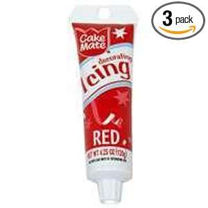 Schilling Cakemate Red Icing, 4.25 Ounce Tube (Pack of 3)  