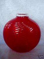 PAUL CUNNINGHAM Ruby Red Hand Blown Glass Vase   Signed  