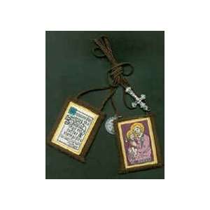    St. Joseph Deluxe Brown Scapular with Medals