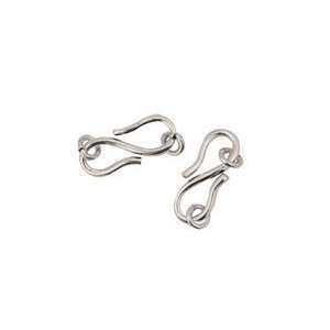  Antique Silver (plated) Plain S Hook with Ring 18x8mm, 4mm 